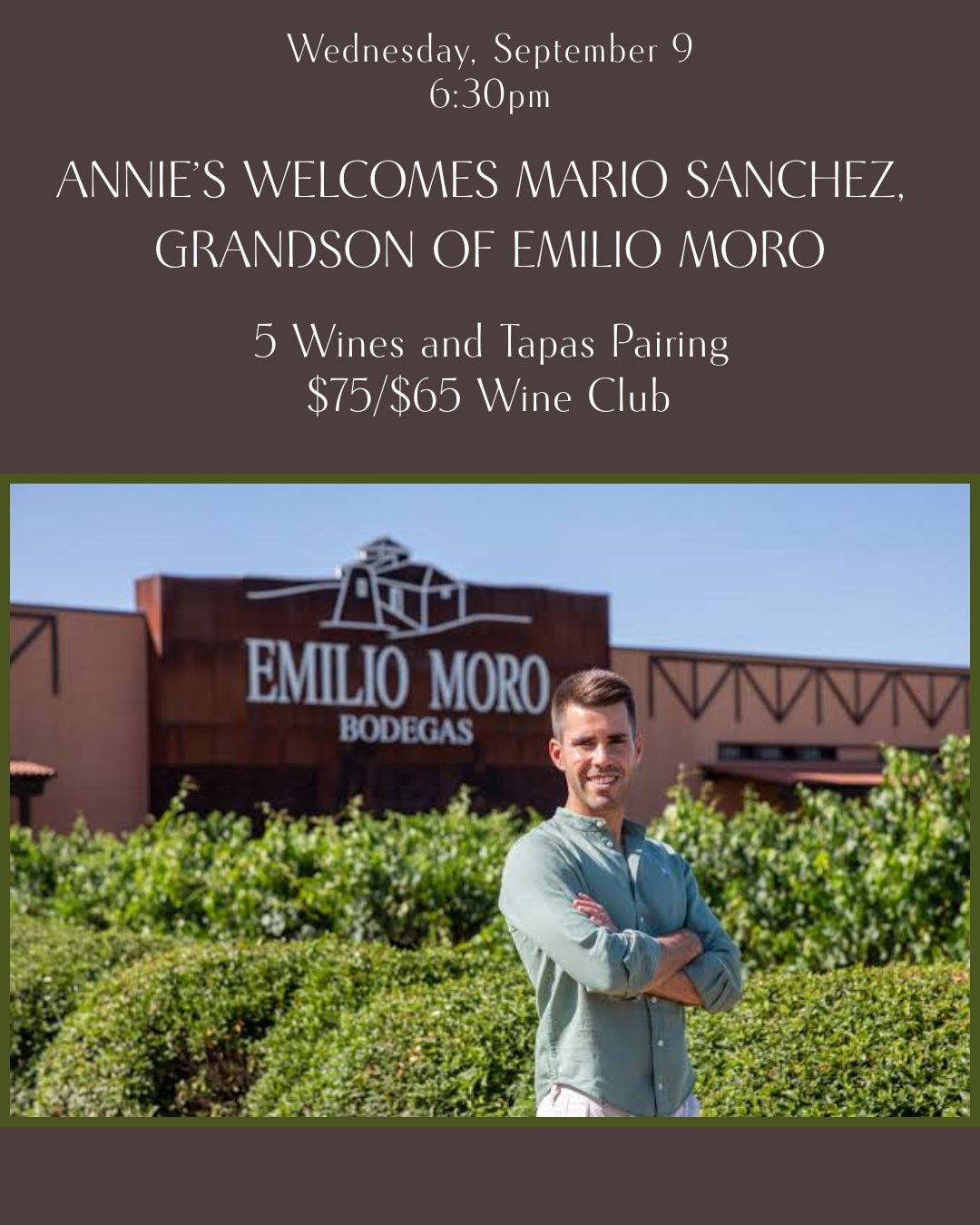Emilio Moro Tasting and Tapas